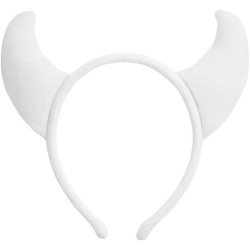 Plush Devil Horns - White