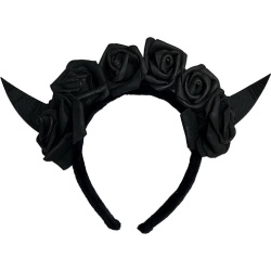 Devil Horns With Flowers - Black