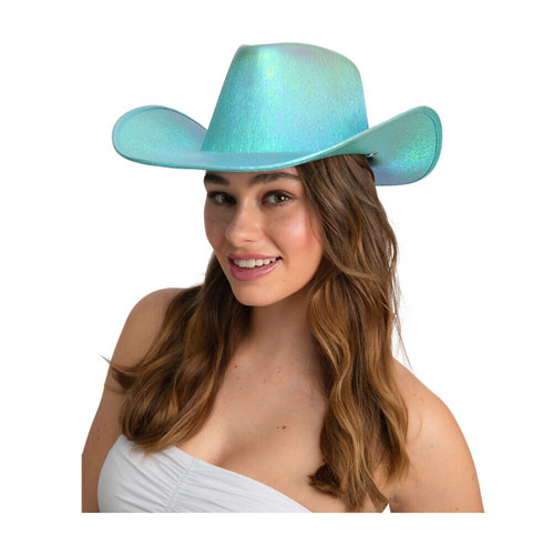  Aqua Iridescent Cowboy Hat