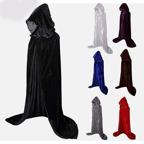 Long Hooded Velvet Cape