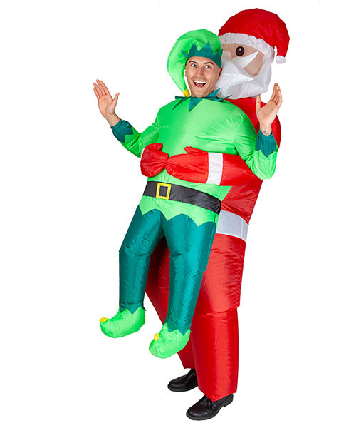 Inflatable Carry Me Santa & Elf Costume