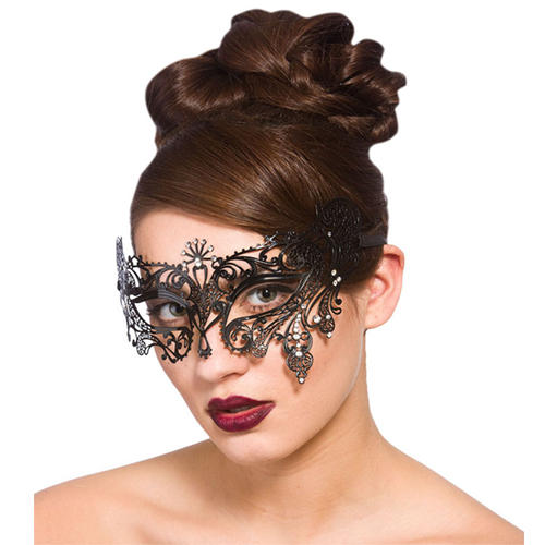 Filigree Eyemask - Black Diamantes