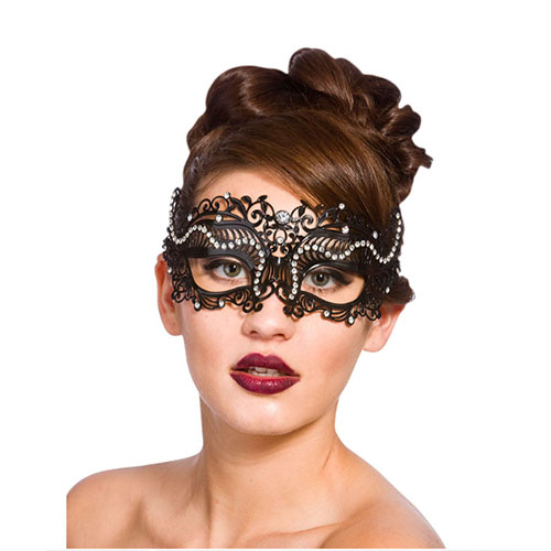 Filigree Eyemask - Black Diamantes