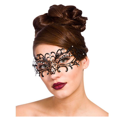 Filigree Eyemask - Black Diamantes